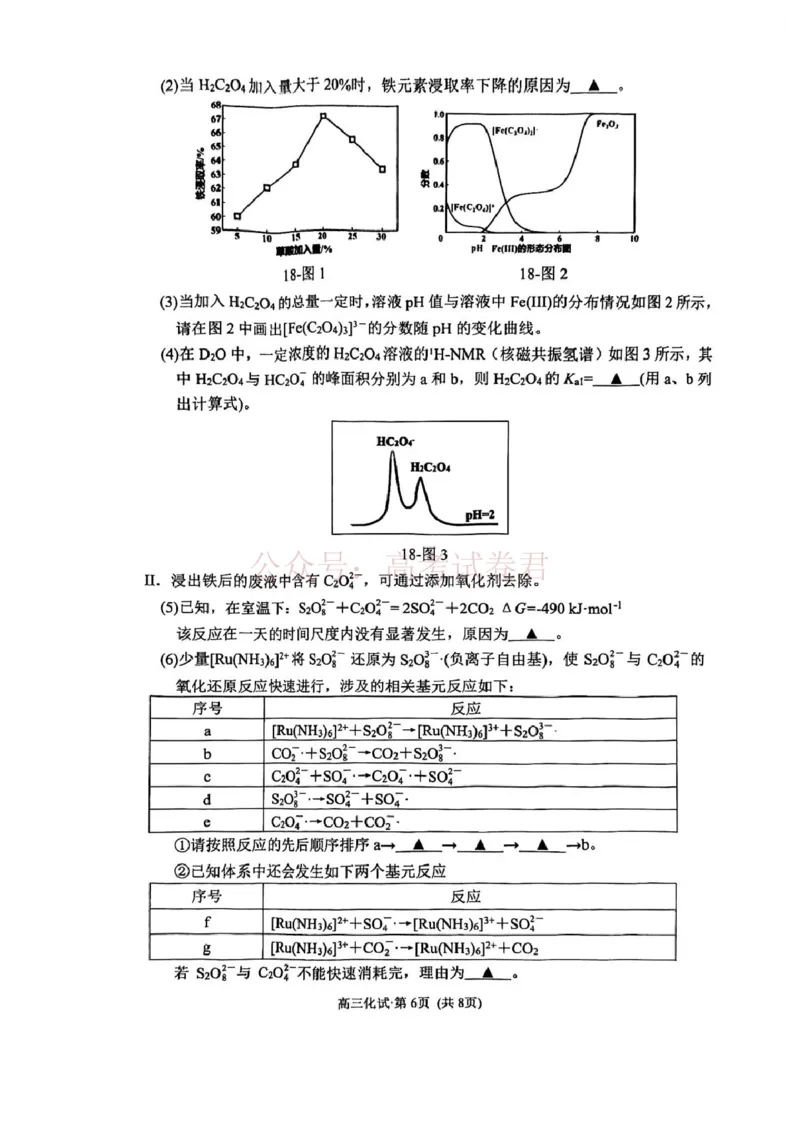 2025学年第二学期杭州市高三年级二模教学质量检测化学_2026年浙江省杭州市高三第二次教学质量检测全科_05化学_浙江省杭州市高三第二次教学质量检测