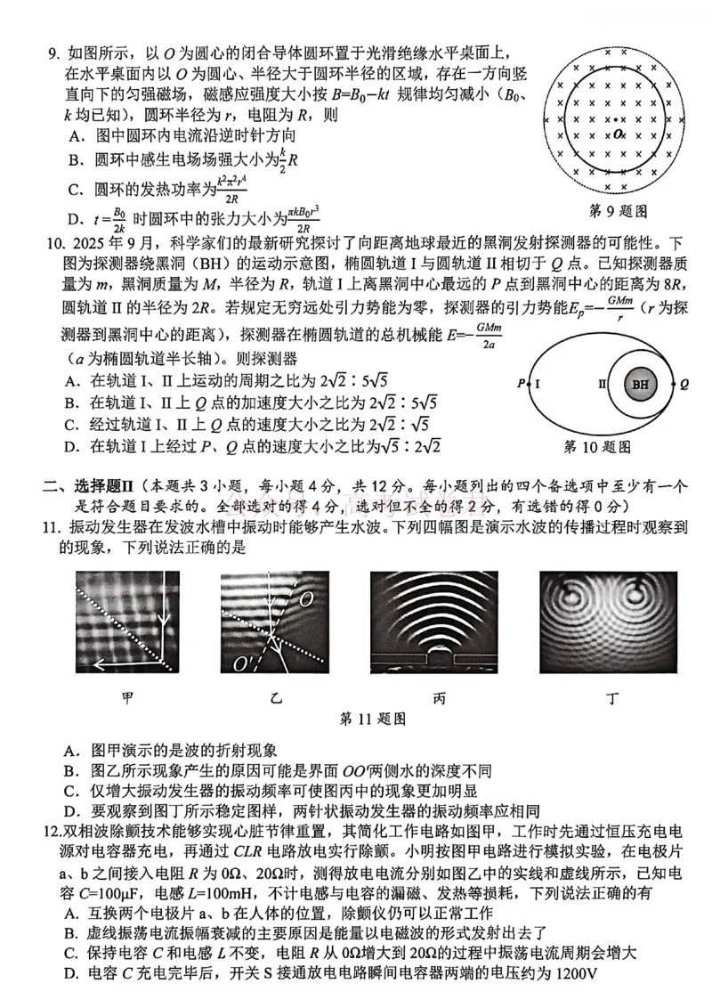 2025学年第二学期杭州市高三年级二模教学质量检测物理_2026年浙江省杭州市高三第二次教学质量检测全科_04物理_浙江省杭州市高三第二次教学质量检测