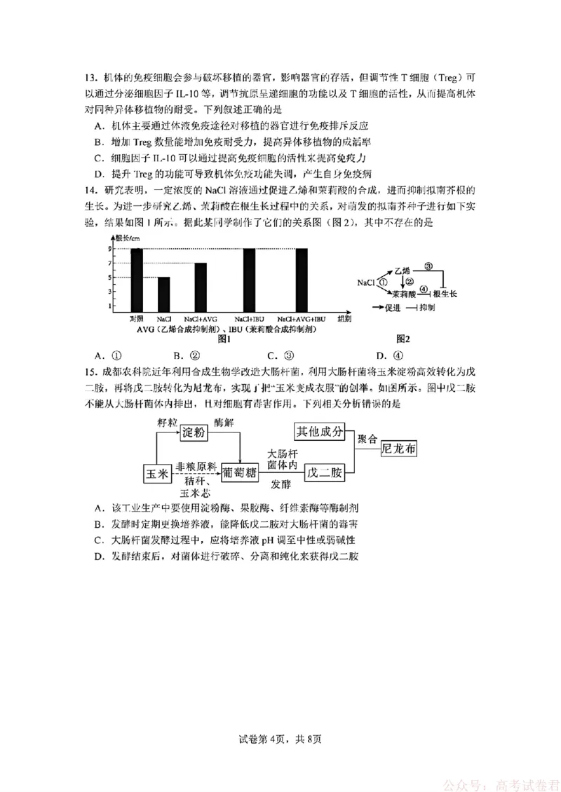2026届四川省成都七中高三二诊模拟考试生物（含答案）_2026届四川省成都七中高三二诊模拟考试