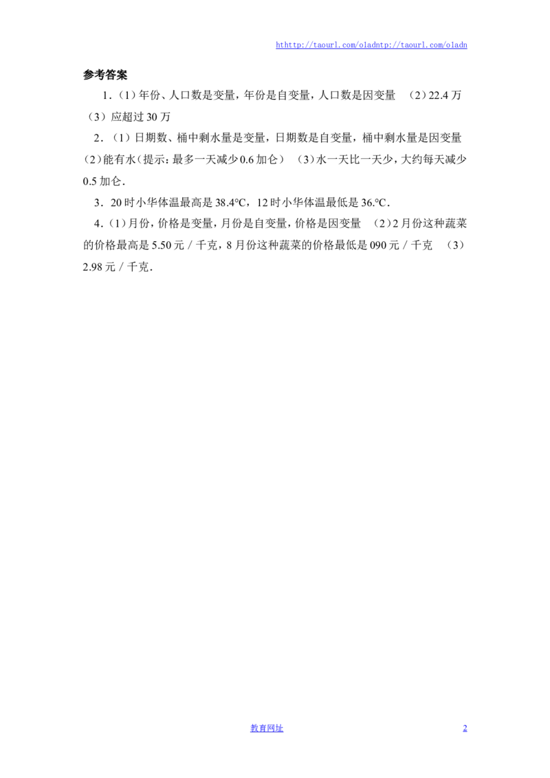 《用表格表示的变量间关系》基础训练（喜子的商铺）_1、初中学习资料_4-2、数学_北师大版_北师大版初中数学7下_北师大版初中数学7下_最新7年级数学下册试卷239份均附答案_同步练习180套
