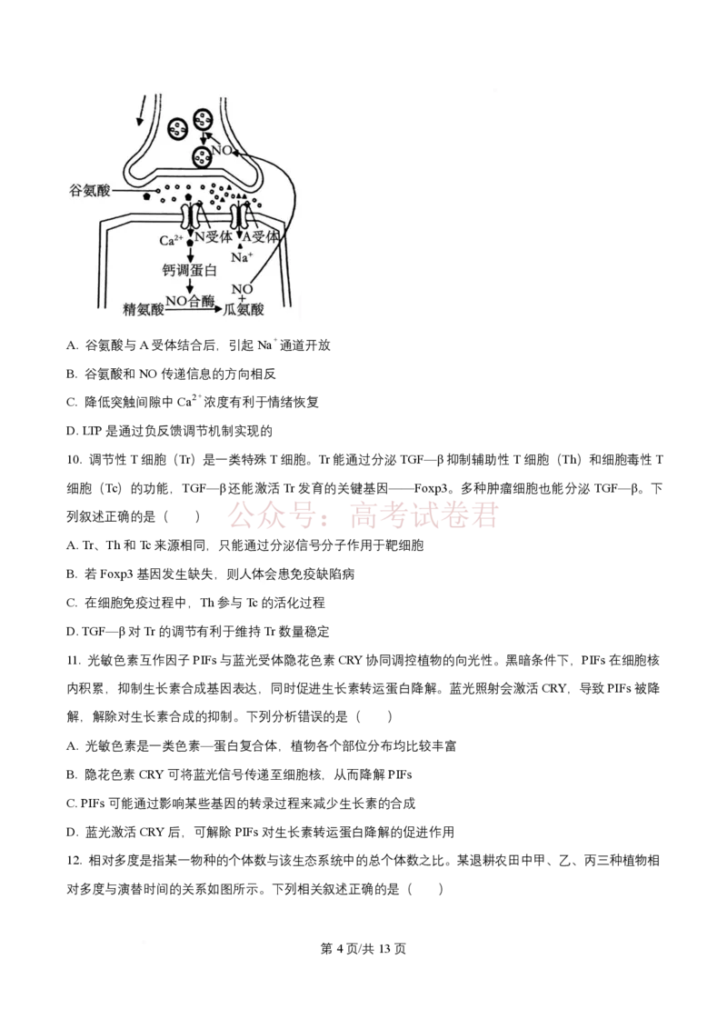 2026届山东九五协作体高三下学期3月学习质量评估（一模）生物_2026届山东省九五协作体高三3月学习质量评估_06生物_山东省九五协作体高三3月学习质量评估