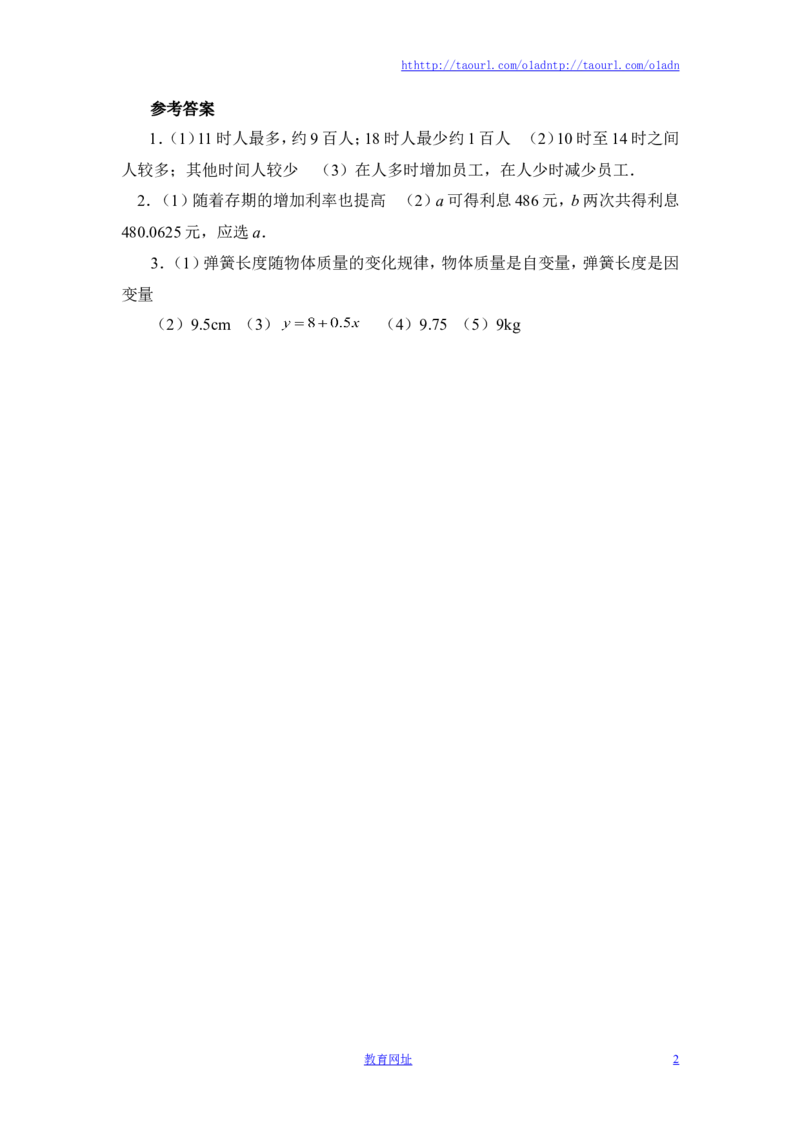 《用表格表示的变量间关系》能力提高（喜子的商铺）_1、初中学习资料_4-2、数学_北师大版_北师大版初中数学7下_北师大版初中数学7下_最新7年级数学下册试卷239份均附答案_同步练习180套