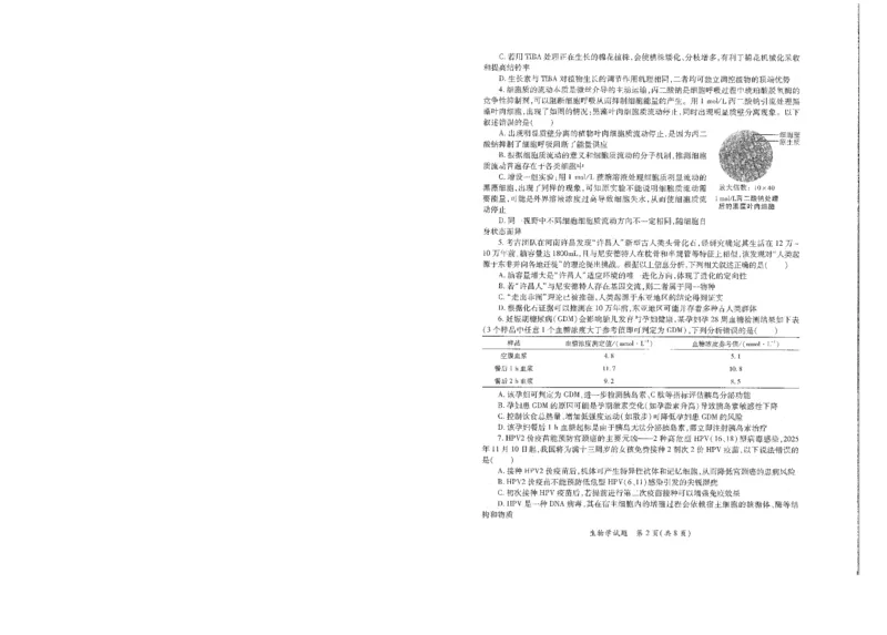 2026届陕西省高考适应性检测（二）生物_副本_2026届陕西省高考适应性检测（二）全科_06生物_陕西省高考适应性检测（二）