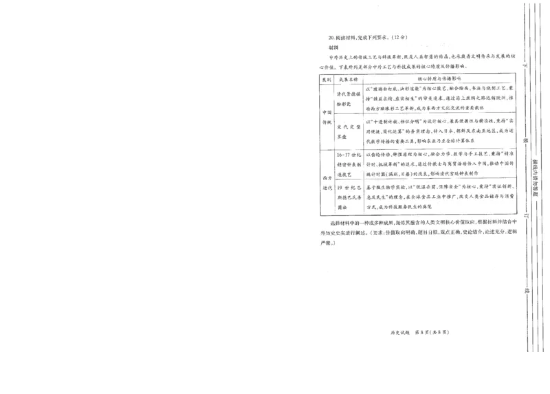 2026届陕西省高考适应性检测（二）历史_副本_2026届陕西省高考适应性检测（二）全科_08历史_陕西省高考适应性检测（二）