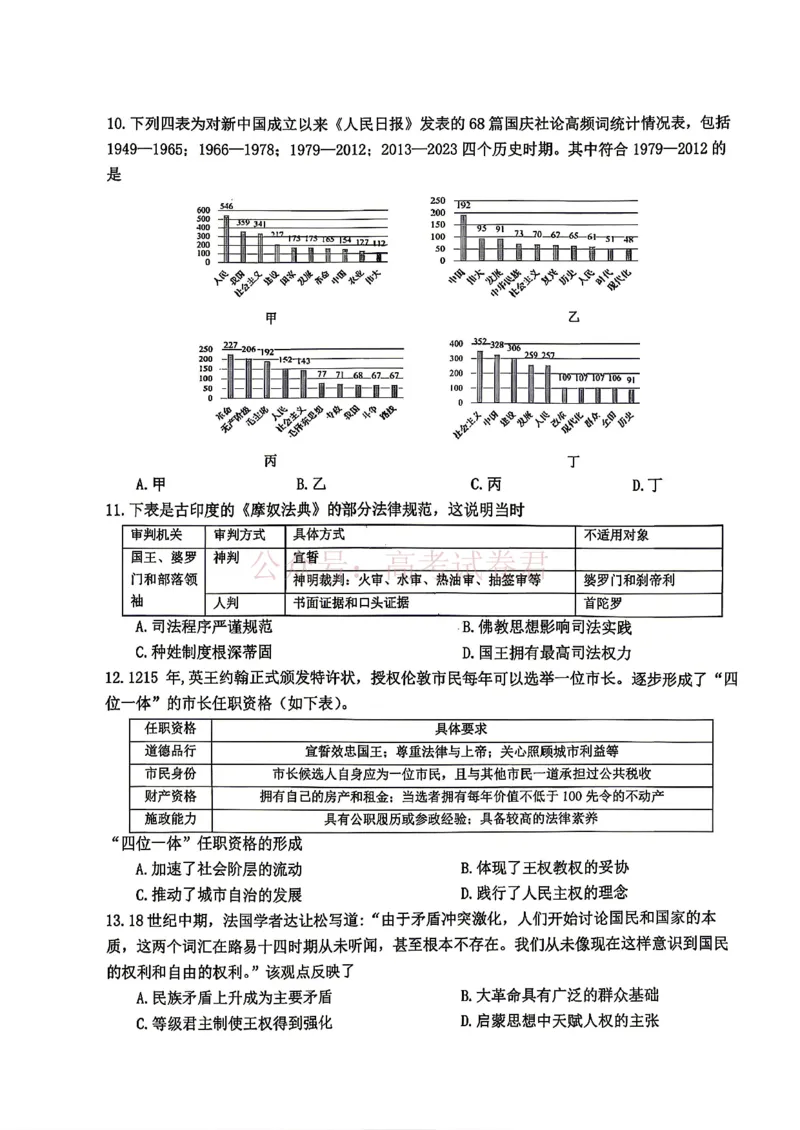 东北三省三校2026届高三下学期第二次模拟考试历史（含答案）_副本_2026届东北三省三校高三下学期第二次模拟考试全科_08历史_东北三省三校高三下学期第二次模拟考试