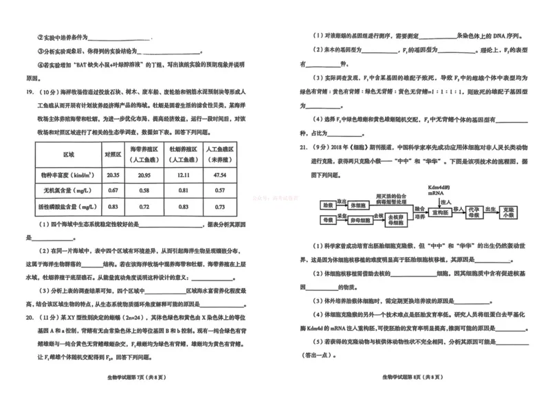 2026年兰州市高三模拟考试生物_2026届甘肃兰州市高三下学期模拟考试（一模）_06生物2026届甘肃兰州市高三下学期模拟考试（一模）
