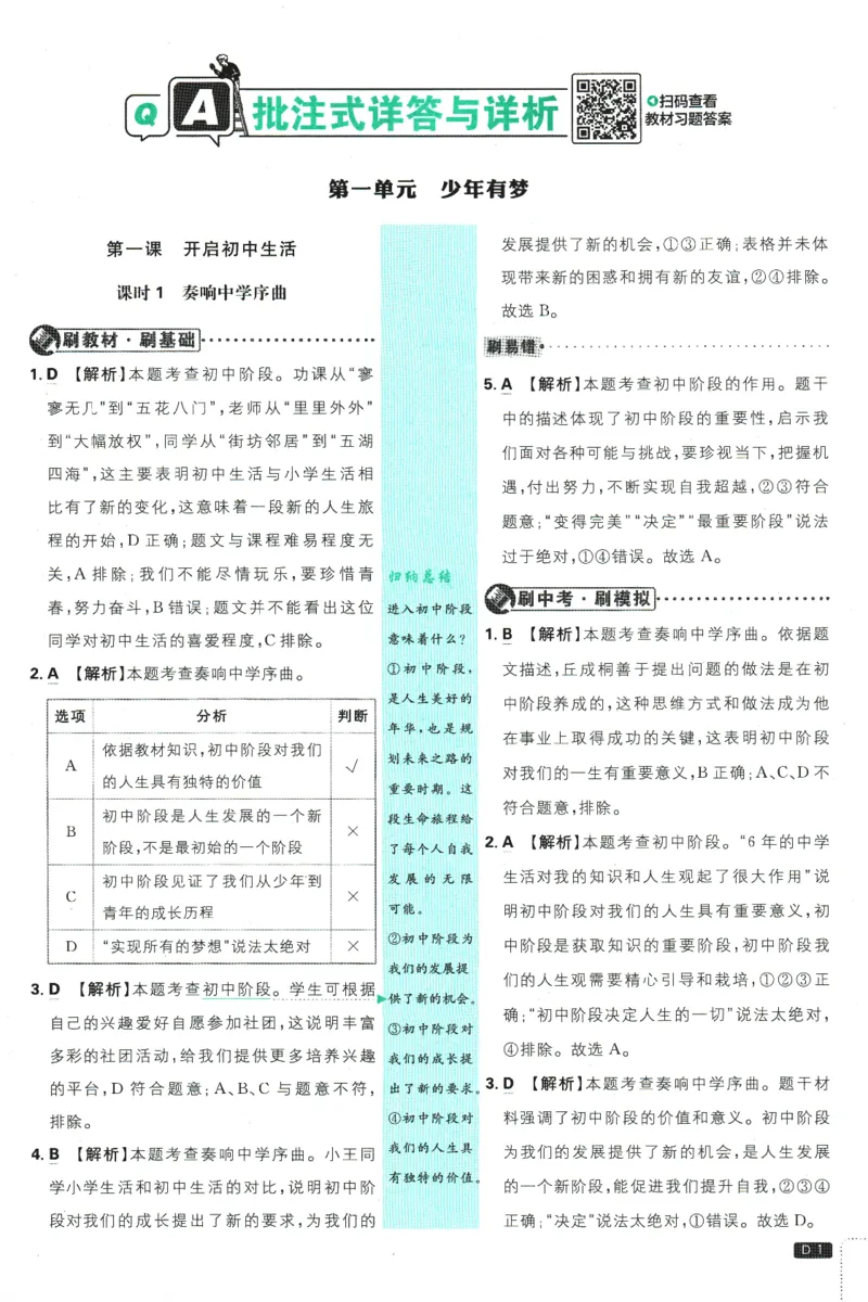 初中必刷题-7上-道法人教版批注式详答与详析_2、2025初中必刷题合集_初中必刷题23+24+25上册_2025版（全科上册）_2025版（全科上册）_初中必刷题道法