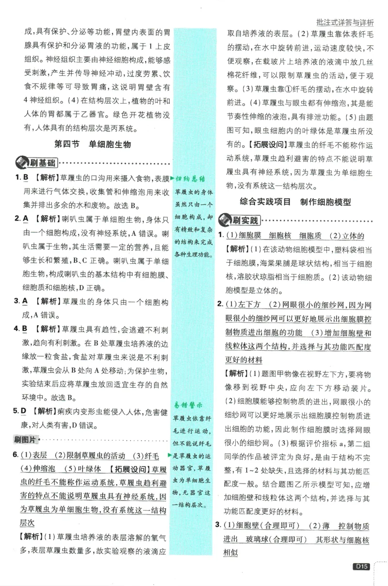 初中必刷题-7上-生物人教版批注式详答与详析_2、2025初中必刷题合集_初中必刷题23+24+25上册_2025版（全科上册）_2025版（全科上册）_初中必刷题生物