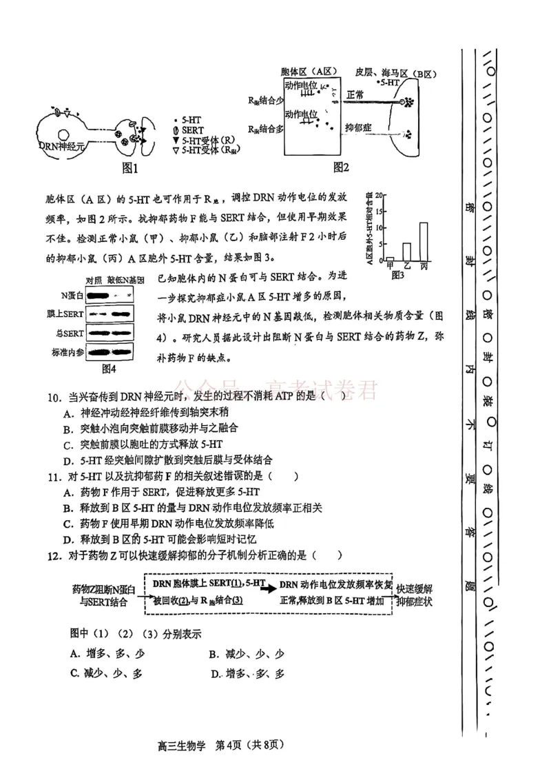 2026年天津市河东区高三下学期总复习质量检测（一）生物_副本_2026年天津市河东区高三下学期总复习质量检测（一）全科_06生物_天津市河东区高三下学期总复习质量检测（一）