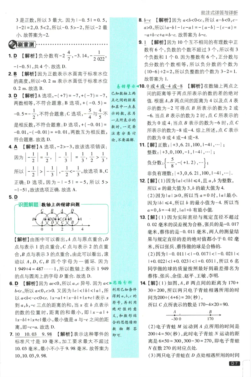 初中必刷题-7上-数学人教版批注式详答与详析_2、2025初中必刷题合集_初中必刷题23+24+25上册_2025版（全科上册）_2025版（全科上册）_初中必刷题数学_人教版