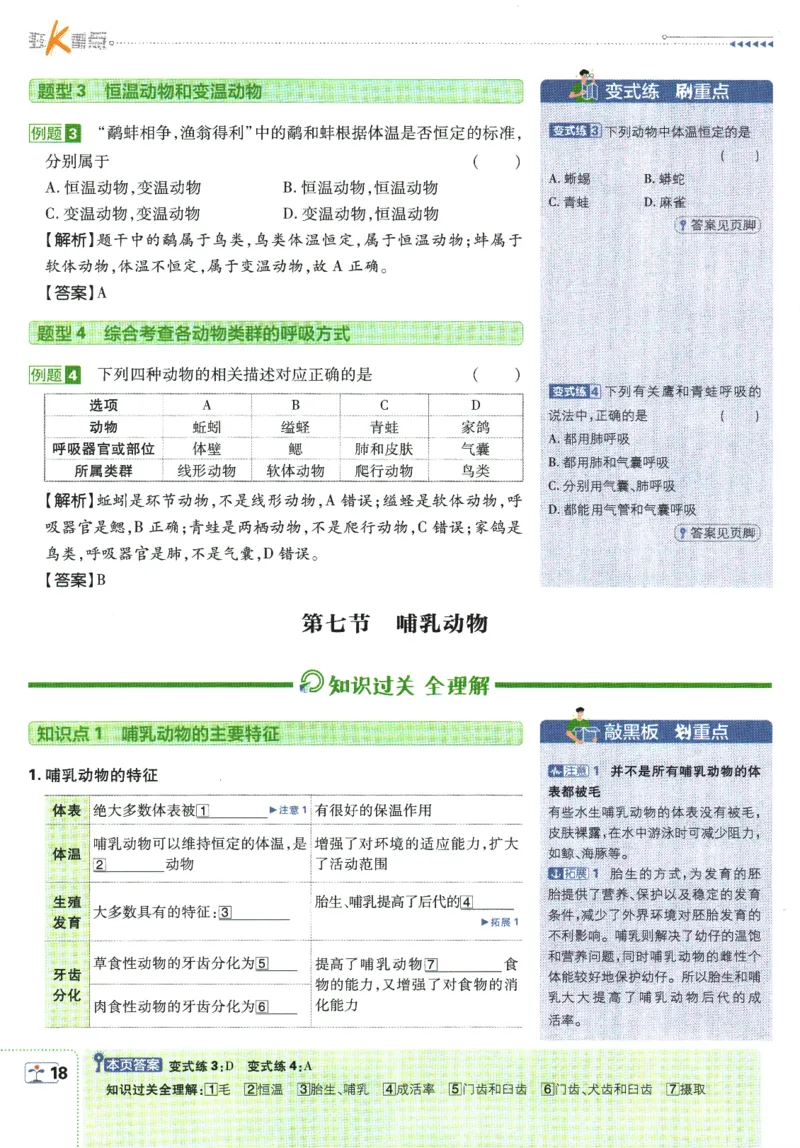 初中必刷题-8上-生物人教版狂K重点_2、2025初中必刷题合集_初中必刷题23+24+25上册_2025版（全科上册）_2025版（全科上册）_初中必刷题生物