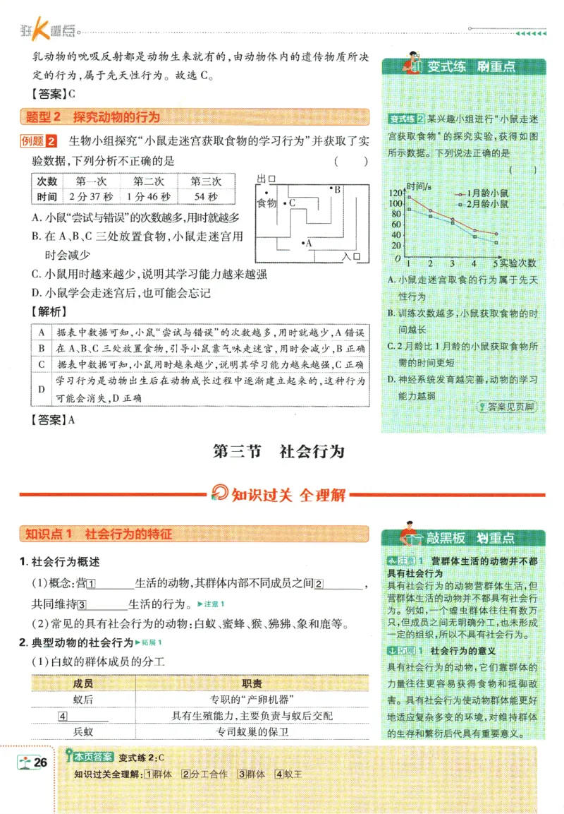 初中必刷题-8上-生物人教版狂K重点_2、2025初中必刷题合集_初中必刷题23+24+25上册_2025版（全科上册）_2025版（全科上册）_初中必刷题生物