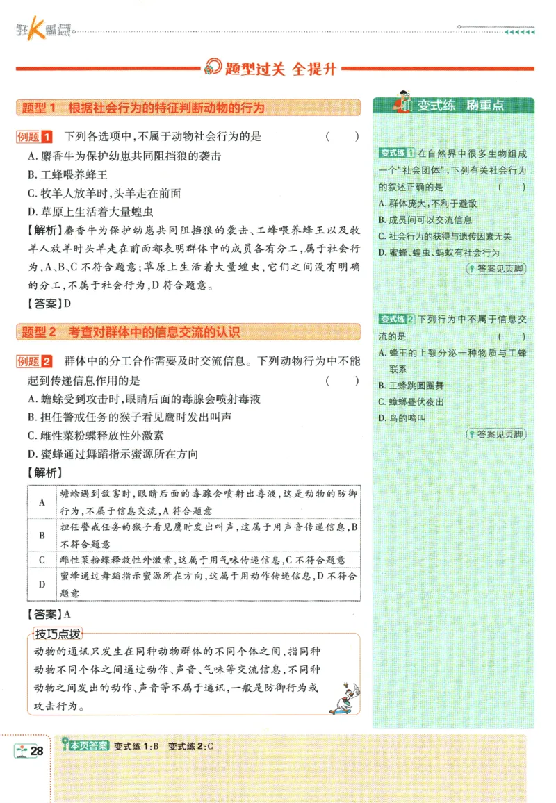 初中必刷题-8上-生物人教版狂K重点_2、2025初中必刷题合集_初中必刷题23+24+25上册_2025版（全科上册）_2025版（全科上册）_初中必刷题生物