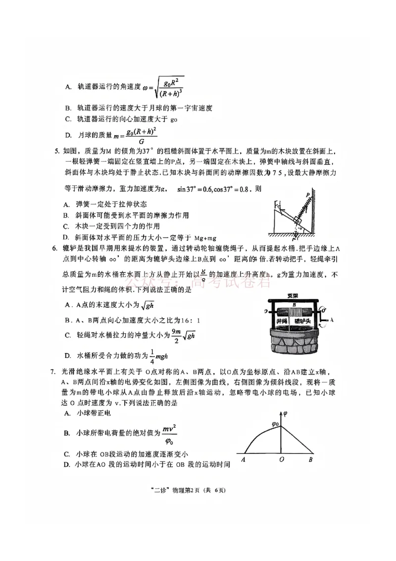 2026年四川省南充市高考适应性考试（二诊）物理_副本_2026年四川省南充市高考适应性考试（二诊）全科_04物理_四川省南充市高考适应性考试（二诊）