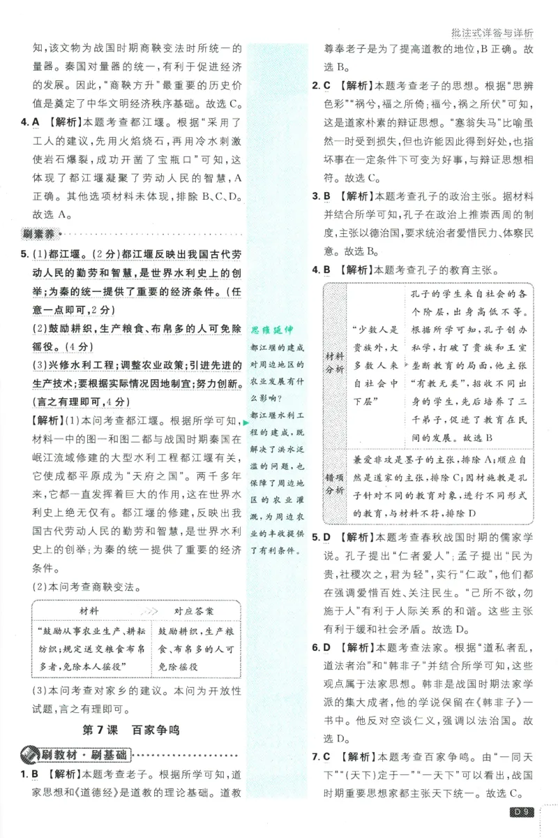 初中必刷题-7上-历史人教版批注式详答与详析_2、2025初中必刷题合集_初中必刷题23+24+25上册_2025版（全科上册）_2025版（全科上册）_初中必刷题历史_七上