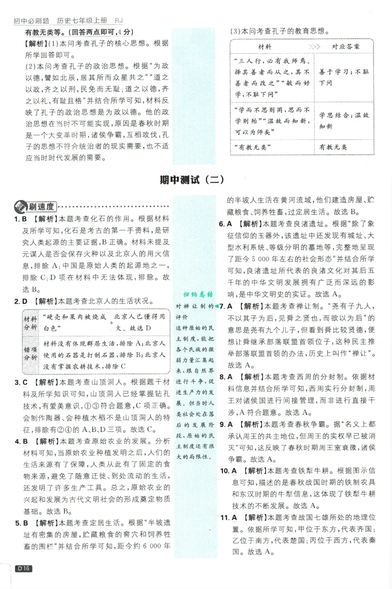 初中必刷题-7上-历史人教版批注式详答与详析_2、2025初中必刷题合集_初中必刷题23+24+25上册_2025版（全科上册）_2025版（全科上册）_初中必刷题历史_七上