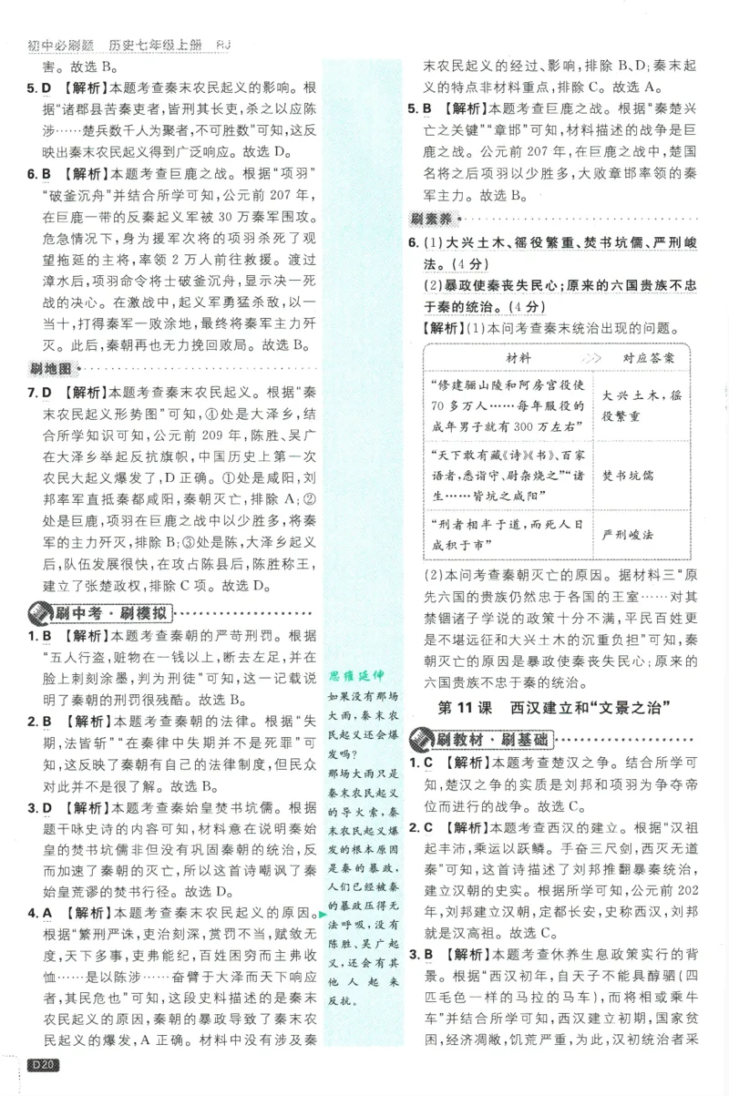 初中必刷题-7上-历史人教版批注式详答与详析_2、2025初中必刷题合集_初中必刷题23+24+25上册_2025版（全科上册）_2025版（全科上册）_初中必刷题历史_七上