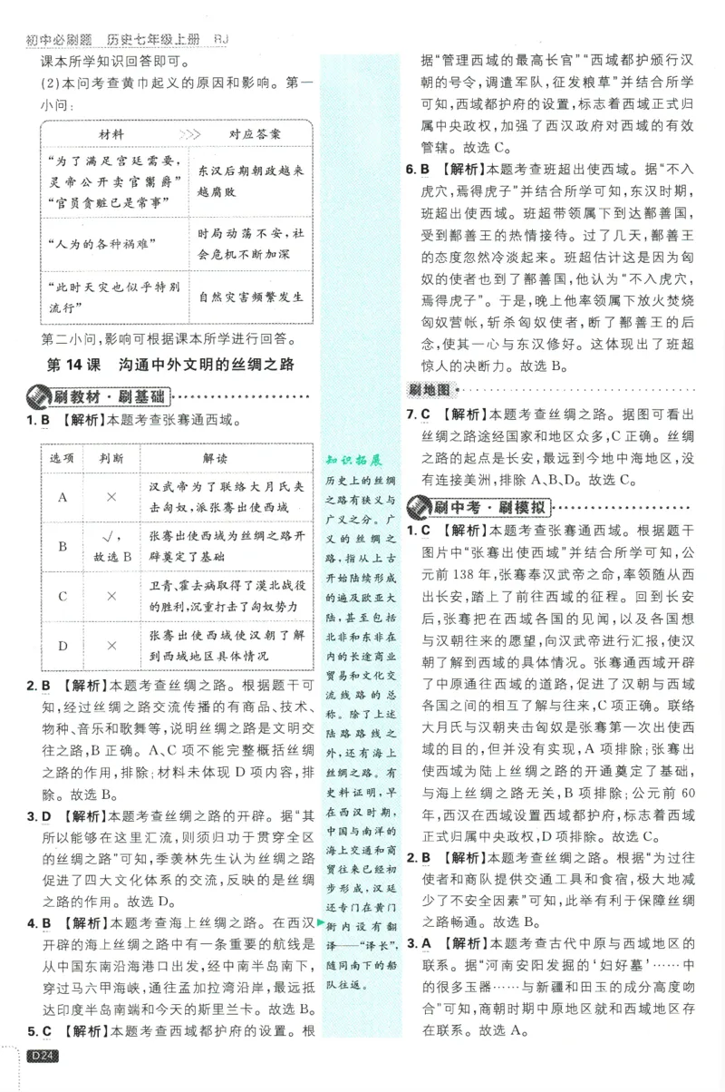 初中必刷题-7上-历史人教版批注式详答与详析_2、2025初中必刷题合集_初中必刷题23+24+25上册_2025版（全科上册）_2025版（全科上册）_初中必刷题历史_七上