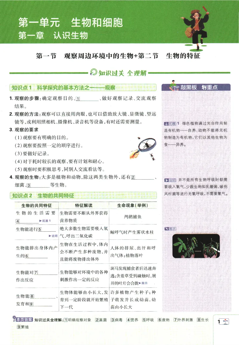 初中必刷题-7上-生物人教版狂K重点_2、2025初中必刷题合集_初中必刷题23+24+25上册_2025版（全科上册）_2025版（全科上册）_初中必刷题生物