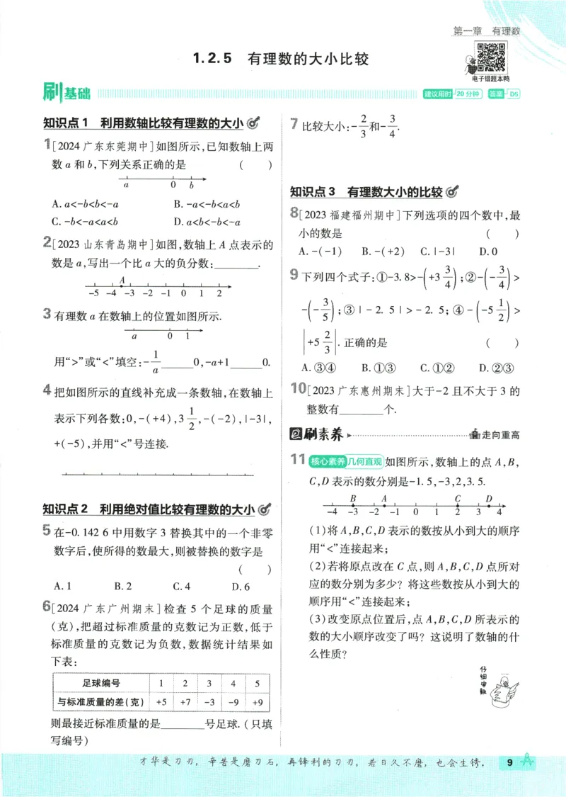 初中必刷题-7上-数学人教版_2、2025初中必刷题合集_初中必刷题23+24+25上册_2025版（全科上册）_2025版（全科上册）_初中必刷题数学_人教版