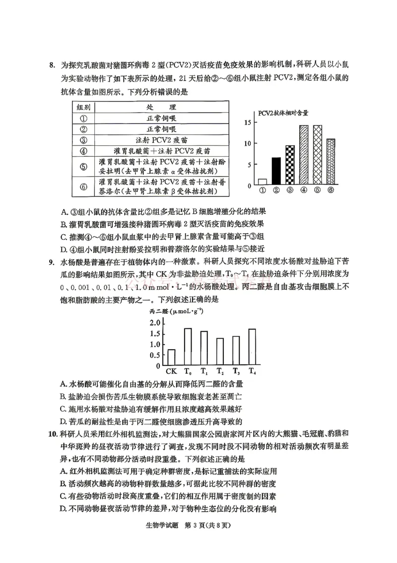 2026年四川省成都市高三第二次模拟测试生物（含答案）_副本_2026届四川省成都市高三第二次模拟测试全科_06生物_四川省成都市高三第二次模拟测试