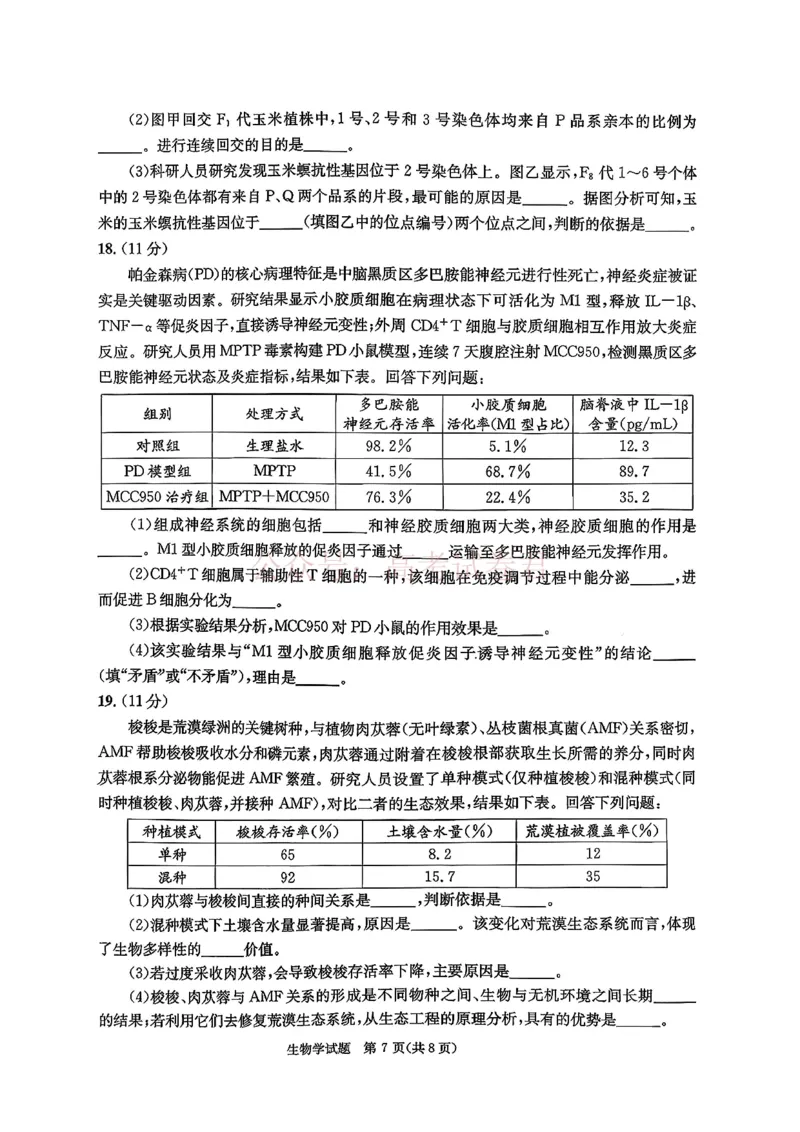 2026年四川省成都市高三第二次模拟测试生物（含答案）_副本_2026届四川省成都市高三第二次模拟测试全科_06生物_四川省成都市高三第二次模拟测试