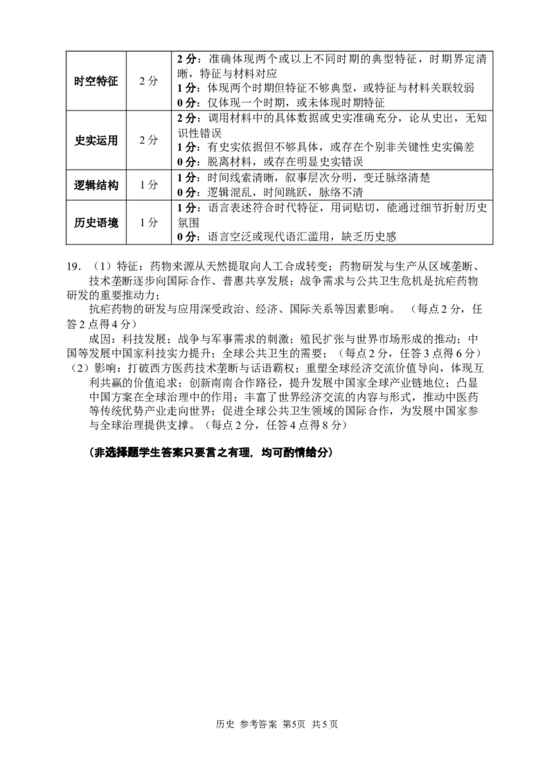 历史答案_2026届湖南省常德市高三3月模拟考试全科_08历史_湖南省常德市高三3月模拟考试