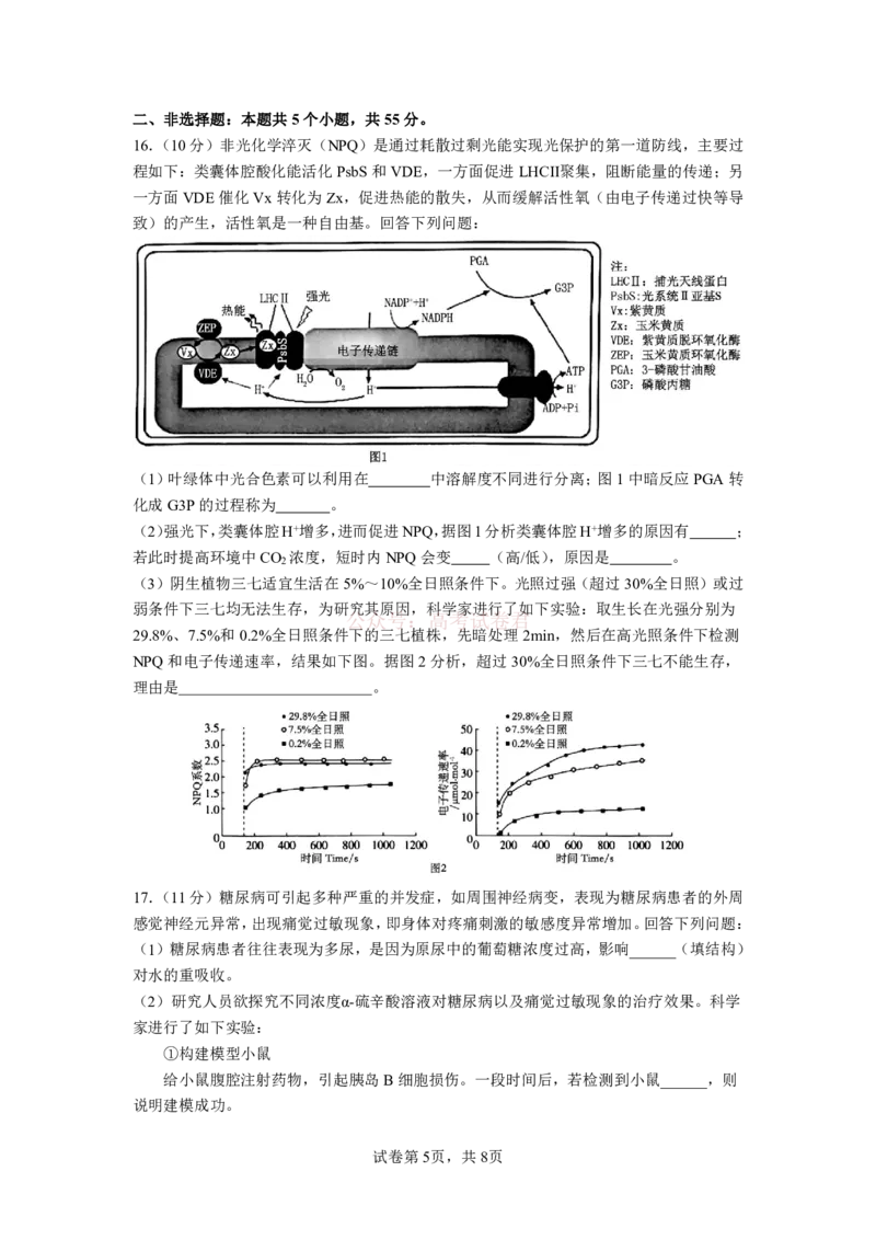 成都市第七中学2025~2026学年度下期高2026届二诊模拟考试生物_2026届四川省成都七中高三二诊模拟考试_生物&middot;2026届四川省成都七中高三二诊模拟考试