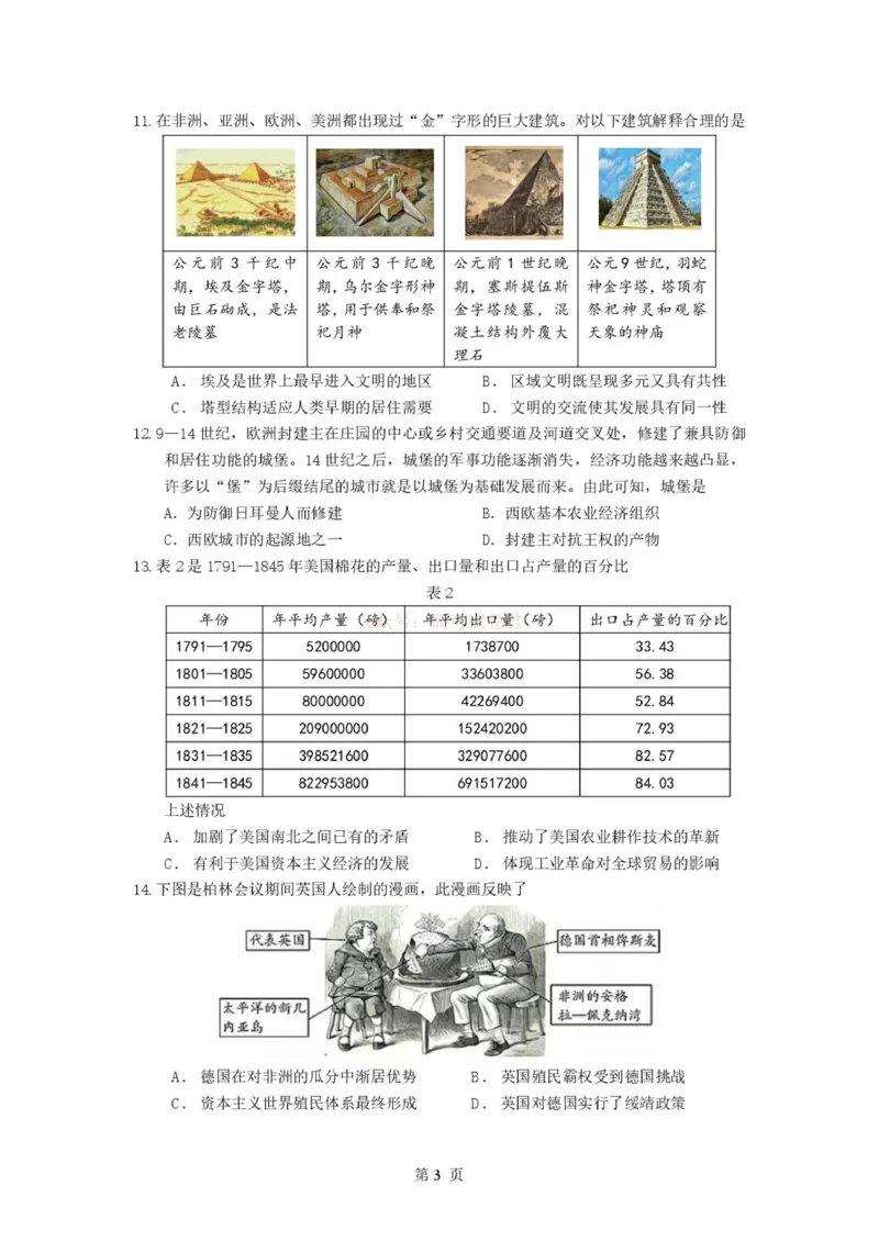 山东师范大学附属中学2025-2026学年高三下学期3月阶段检测历史_2026届山东师范大学附中高三下学期3月阶段检测_06历史_山东师范大学附中高三下学期3月阶段检测