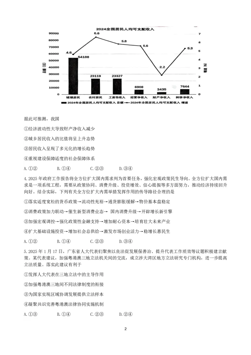 广东省佛山市2025届高三下学期教学质量检测（二）政治试题（含答案）_副本_2025届广东省佛山市高三下学期教学质量检测（二）全科