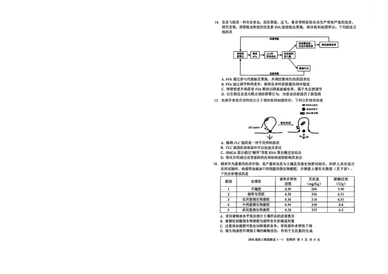广东省中山市2026届下学期高三一模生物试题（含答案）_副本_2026届广东省中山市高三下学期模拟测试（一）_06生物_广东省中山市高三下学期模拟测试（一）