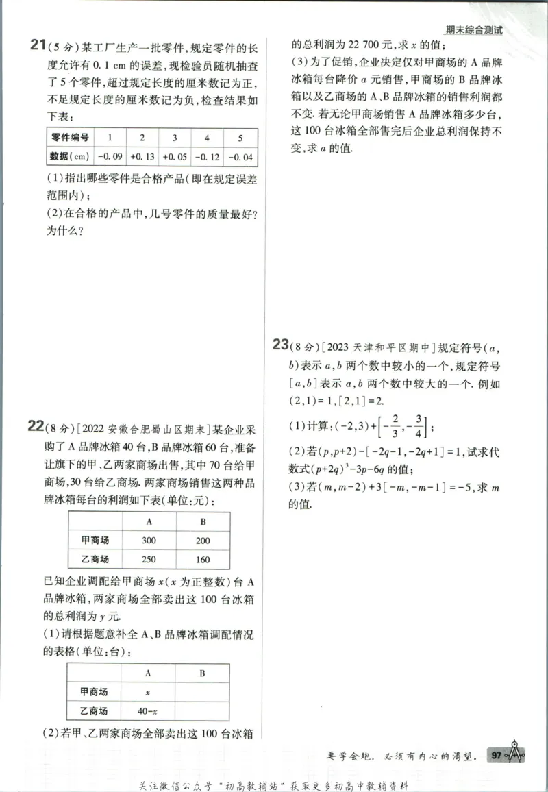 初中必刷题七年级上册数学人教版_2、2025初中必刷题合集_初中必刷题23+24+25上册_2024版（部分上册）