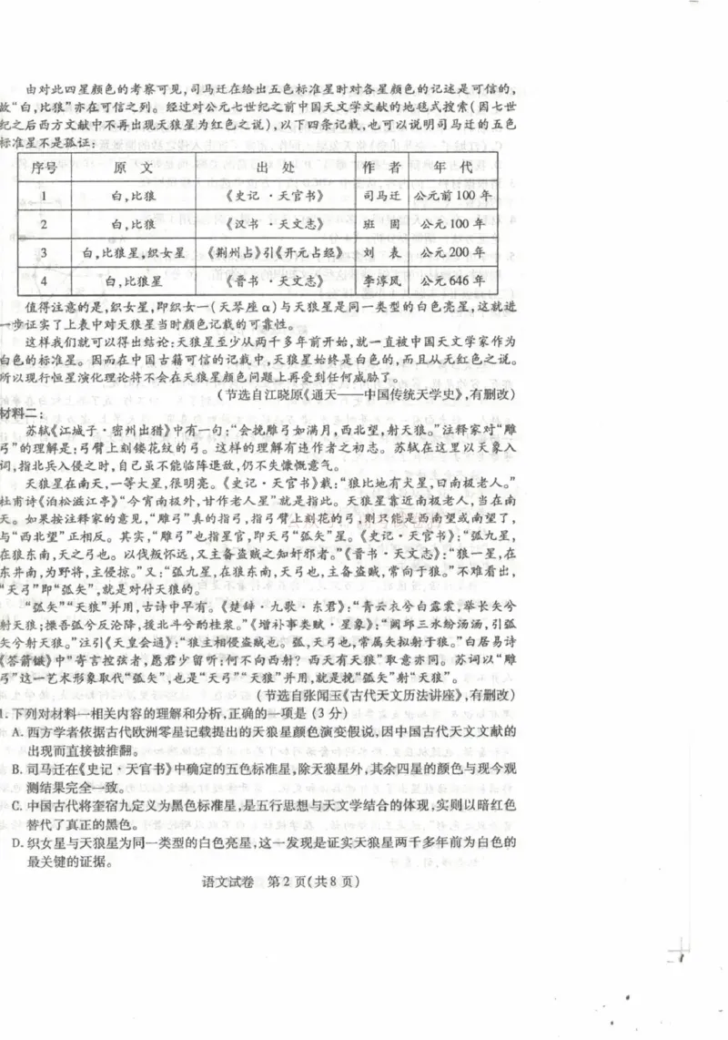 内蒙古包头市2026年高三第一次模拟考试语文_2026届内蒙古包头市高三第一次模拟考试_01语文2026届内蒙古包头市高三第一次模拟考试