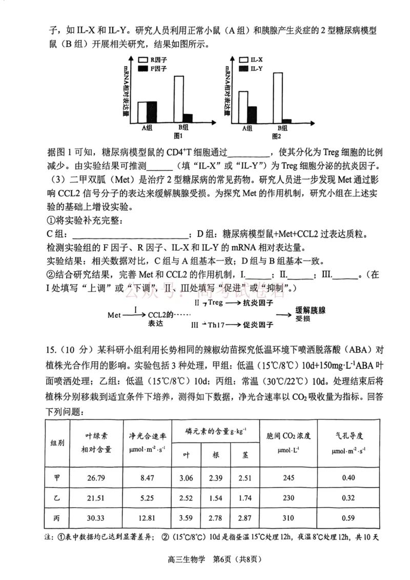 南开区2026高三一模生物_副本_2026届天津南开区高三第二学期质量监测（一）全科_06生物_天津南开区高三第二学期质量监测（一）