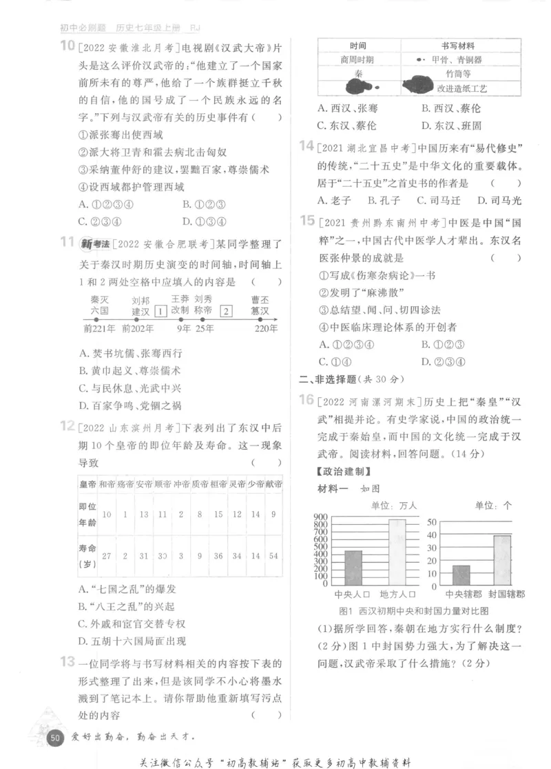 初中必刷题七年级上册历史人教版_2、2025初中必刷题合集_初中必刷题23+24+25上册_2023版