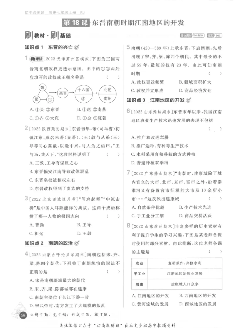 初中必刷题七年级上册历史人教版_2、2025初中必刷题合集_初中必刷题23+24+25上册_2023版