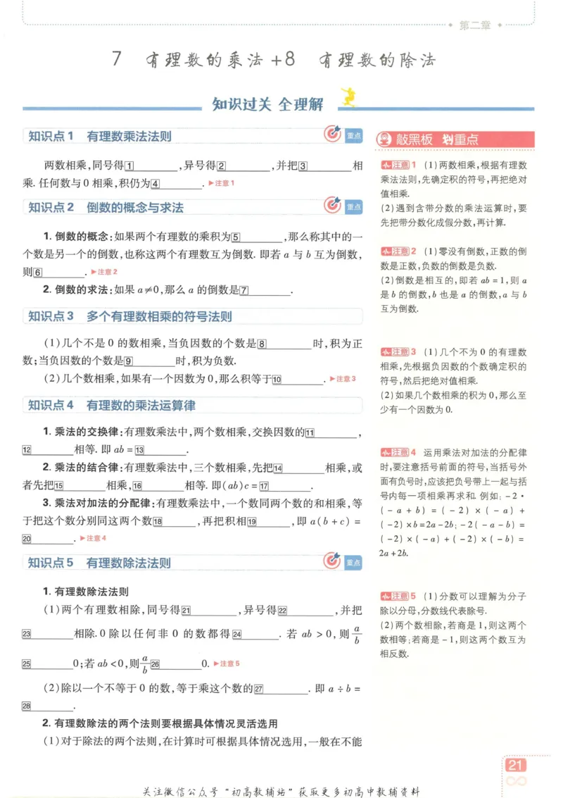 初中必刷题七年级上册数学北师版狂K重点_2、2025初中必刷题合集_初中必刷题23+24+25上册_2023版
