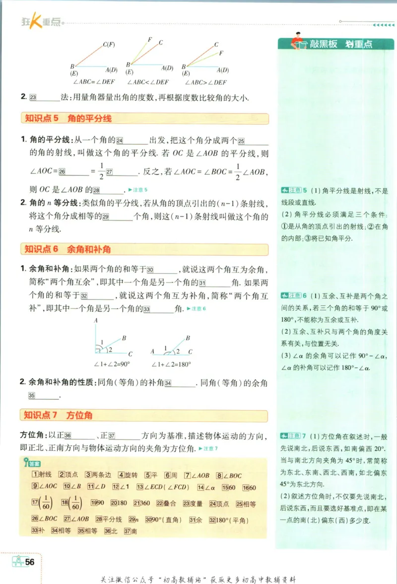 初中必刷题七年级上册数学人教版狂K重点_2、2025初中必刷题合集_初中必刷题23+24+25上册_2024版（部分上册）
