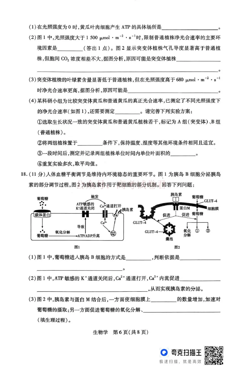 山西省、陕西省多校2026届高三下学期3月联考生物_副本_2026届山西陕西天一大联考高三下学期3月联考全科_06生物_山西陕西天一大联考高三下学期3月联考