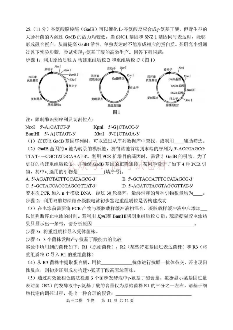 哈三中2026年高三学年第二次模拟考试生物_副本_2026届黑龙江哈尔滨三中高三第二次模拟考试全科_06生物_黑龙江哈尔滨三中高三第二次模拟考试