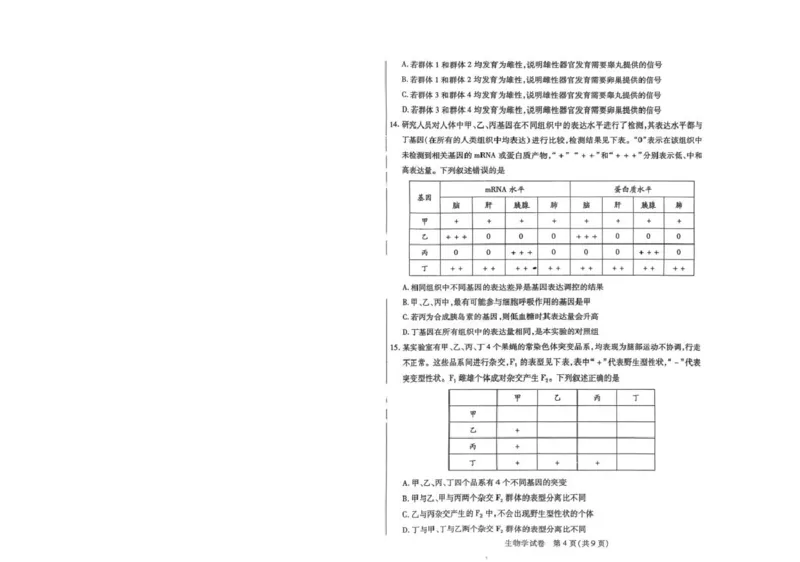 内蒙古包头市2025-2026学年高三下学期第一次模拟考试生物_2026届内蒙古包头市高三第一次模拟考试_05生物2026届内蒙古包头市高三第一次模拟考试