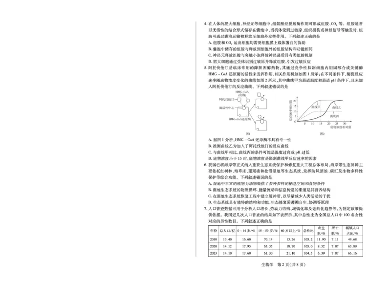 安徽省部分学校2026届高三3月联考生物_2026届安徽省合肥市八中高三下学期3月模拟预测_06生物2026届安徽省合肥市八中高三下学期3月模拟预测