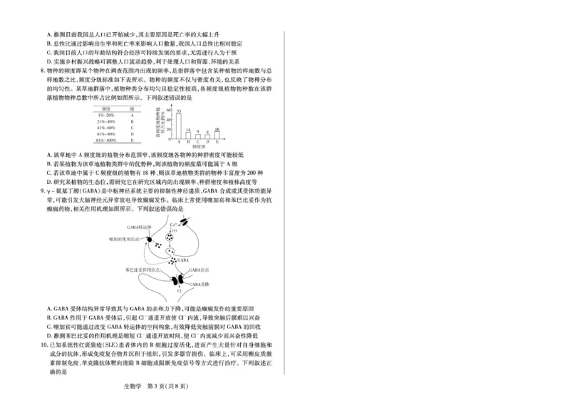 安徽省部分学校2026届高三3月联考生物_2026届安徽省合肥市八中高三下学期3月模拟预测_06生物2026届安徽省合肥市八中高三下学期3月模拟预测