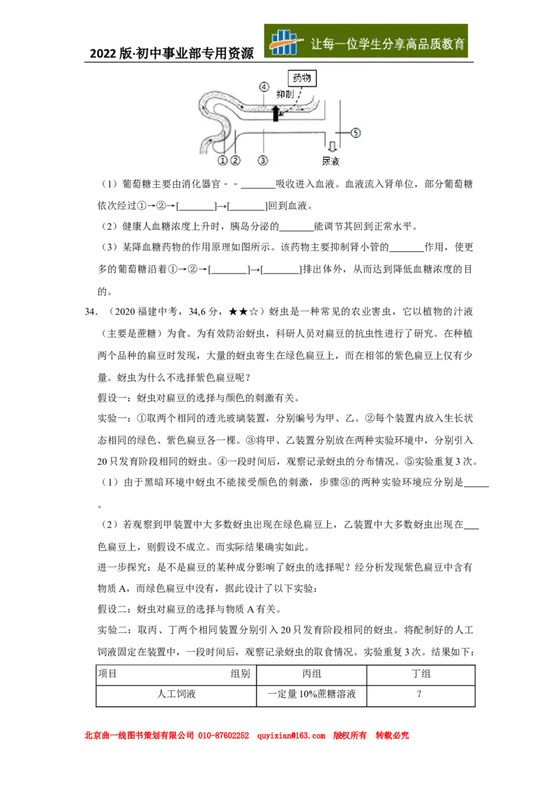 03生物&mdash;&mdash;福建省word版，含答案全解全析_12.2026年4月全国各地高考模拟卷_2026版初中金考卷&bull;45套中考试卷汇编系列合集_全国版中考真题(1)_各省市《历年中考真题》2013-2024(10)