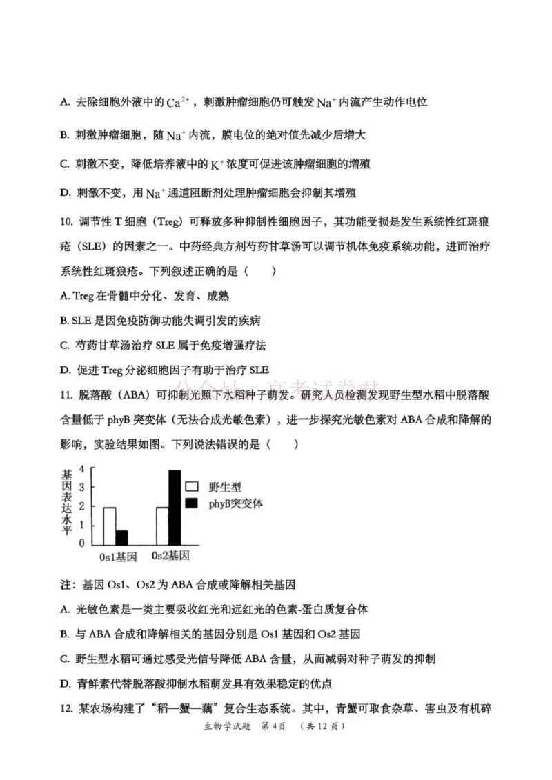 日照市第一中学2025-2026学年高三下学期3月份单元质量检测生物_副本_2026届山东省日照市一中高三3月份单元质量检测全科_06生物_山东省日照市一中高三3月份单元质量检测
