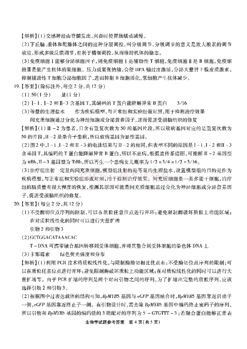 重庆市南开中学高2026届高三第七次质量检测生物答案_副本_2026届重庆南开中学高三下学期第七次质量检测全科_06生物_重庆南开中学高三下学期第七次质量检测