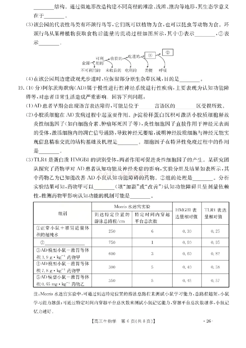 生物试题_2026届山西运城市高考考前模拟测试（运城一模）_06生物2026届山西运城市高考考前模拟测试（运城一模）