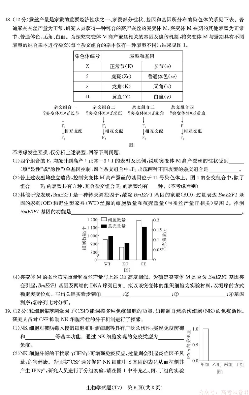 湖南师大附中2026届高三月考试卷（七）生物_2026届湖南师大附中高三2月月考试卷（七）_湖南师大附中2026届高三2月月考试卷（七）生物