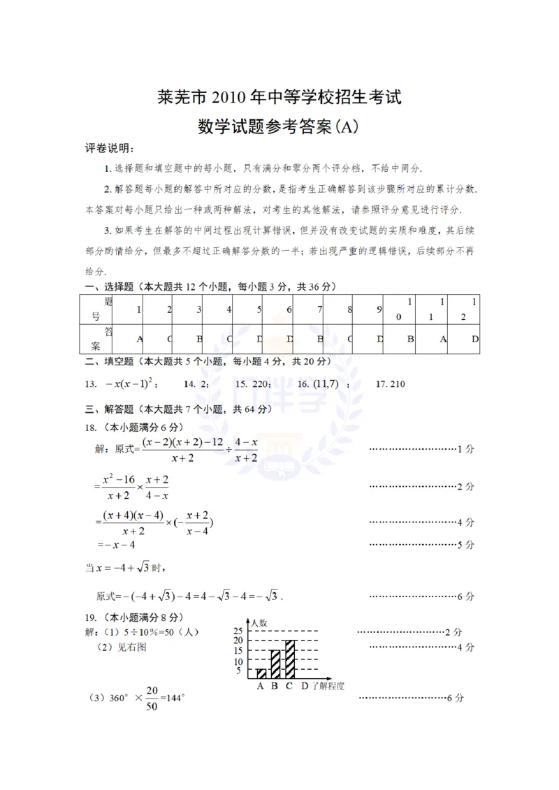 2010年山东省莱芜市中考数学真题试卷及答案_12.2026年4月全国各地高考模拟卷_2026版初中金考卷&bull;45套中考试卷汇编系列合集_全国版中考真题(1)_各省市《历年中考真题》2013-2024(10)_山东