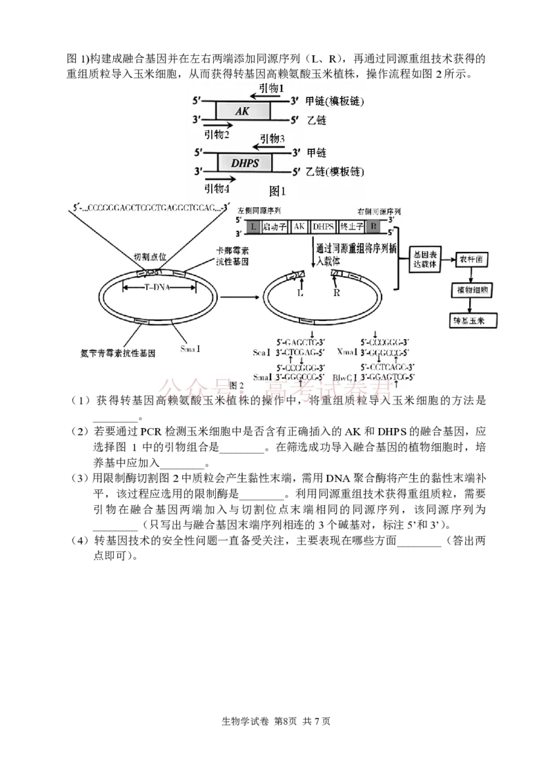 生物试卷_2026届湖南省常德市高三3月模拟考试全科_06生物_湖南省常德市高三3月模拟考试